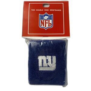NFL New York Giants Double Wide Wristbands Set 3.5" Wide
